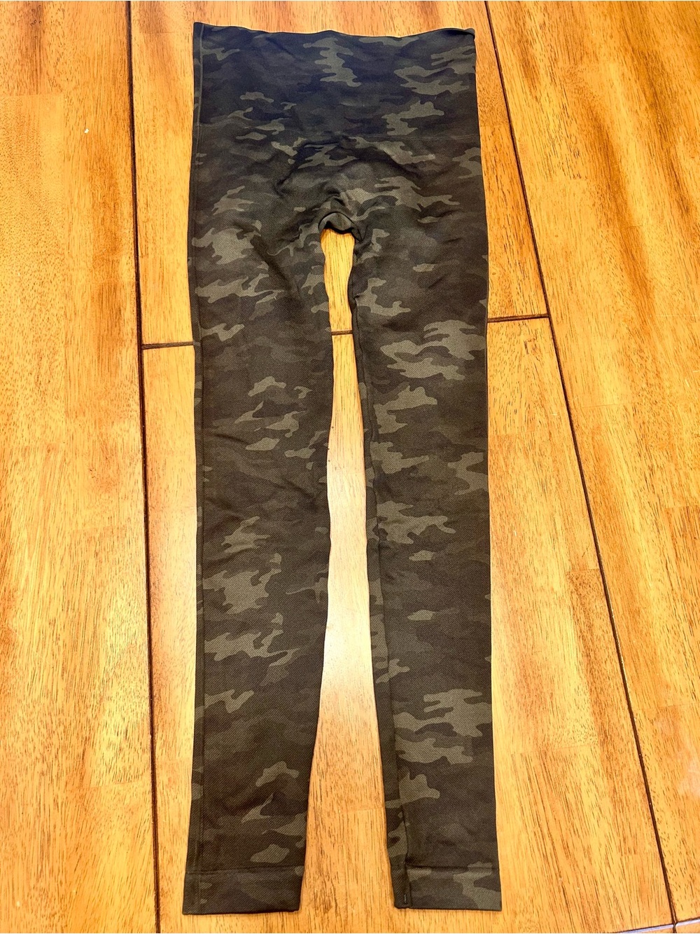 Spanx Camo Leggings - Black Green Womens Size Small